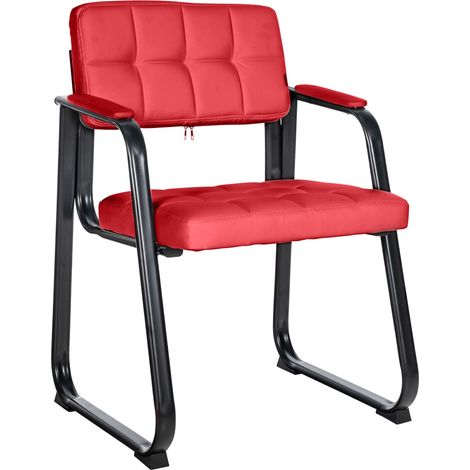 Sedia Visitatore Canada B in Similpelle rosso