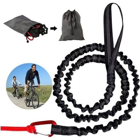 Barre de remorquage pour vélo - Corde de remorquage pour vélo, laisse rétractable de 3 mètres avec réservoir de 500 l (1/3)