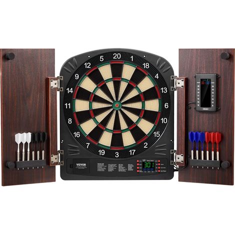 Dartscheiben-Set für den Schrank, sofort spielbereit, elektronische Punkteanzeige, einfache Montage, Zubehör inklusive, Cricket (1/5)