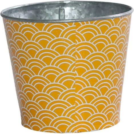 Portavaso giallo in latta, Ø13,5H11,5 cm (kit da 10) (1/2)