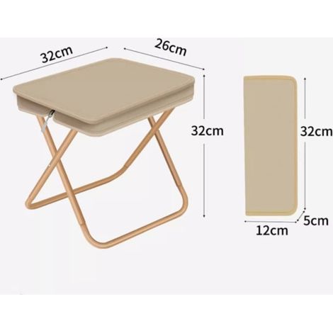 Chaise de camping pliante Qurevo, kaki, 32 x 26 x 32 cm (1/5)