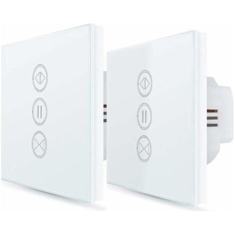 2x Interrupteur Volet Roulant Connecté, Ouverture Réglable, Commutateur Rideau Stores WiFi, Compatible avec Alexa Google Home pour Commande Vocale, Minuterie Intelligent Moteur Mural-- (1/5)