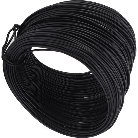 Fil de fer galvanisé électrolytique 0,9 mm 40 m rond robuste et flexible gainé PVC pour attache et liaison noir (1/5)