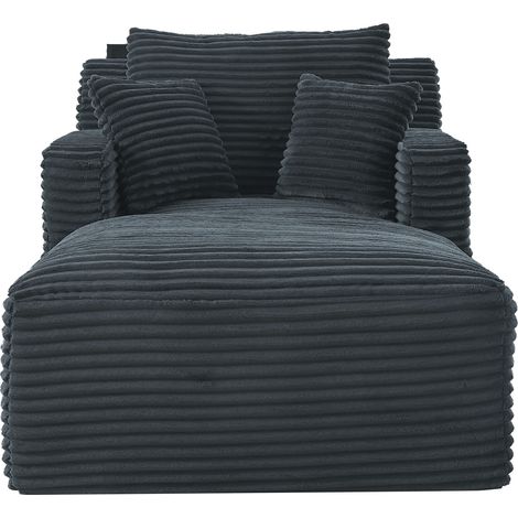 Chaise longue de pana, con núcleo de muelles ensacados y relleno de espuma de alta densidad, comprimida al vacío, no requiere montaje, cómoda butaca para el salón. (1/5)