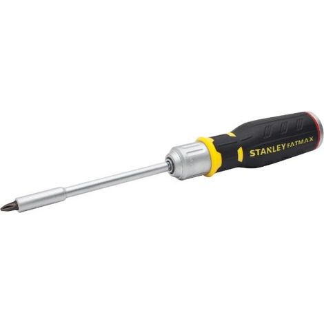 Stanley – Tournevis à cliquet 40 dents – 12 embouts pour visser et dévisser – Poignée ergonomique bi-matière – Couple élevé pour usage pro