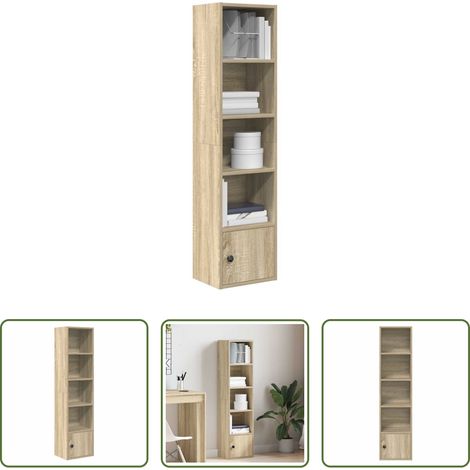vidaXL Rangement livres - Bibliothèque chêne fumé 31x24x127 cm bois d'ingénierie (1/5)