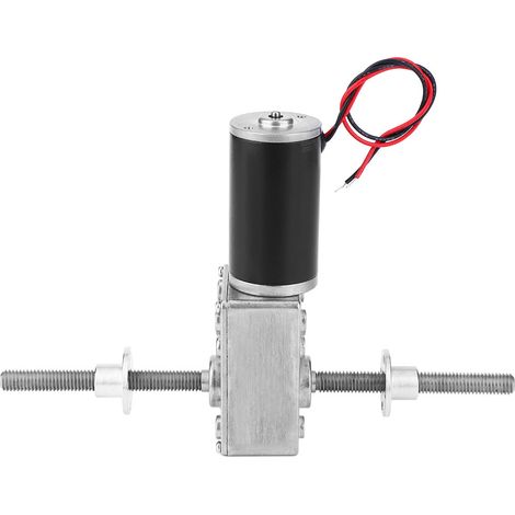 Moteur à engrenage à vis sans fin M8 double arbre, filetage à droite, moteur réducteur avec bride, rapport de réduction 50:1 (1/5)