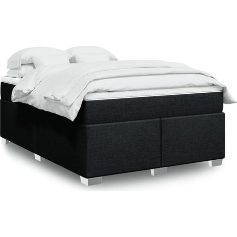 Boxspringbett mit Matratze Schwarz 160x200 cm Stoff