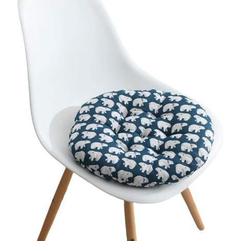 Lot de 2 coussins ronds rembourrés pour chaise de cuisine, jardin, salle à manger (1/4)