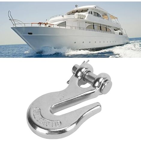 Crochet coulissant de 1 / 2 pouce, crochet de levage en acier inoxydable, crochet antirouille de catégorie marine 316, adapté au remorquage de bateaux, à la construction et aux travaux lourds (1/5)