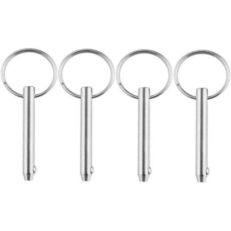 Goupilles à dégagement rapide Broches à dégagement marin rapide en acier inoxydable avec extrémité à boule à ressort accessoires de verrouillage, goupille de verrouillage à bille 8x67mm 4Pcs Argent (1/5)