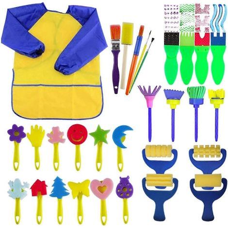 Éponges à peinture pour enfants, 30 pinceaux amusants pour les tout-petits (1/5)