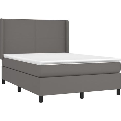 vidaXL Giroletto Molle con Materasso e LED Grigio 140x190cm Similpelle (1/5)