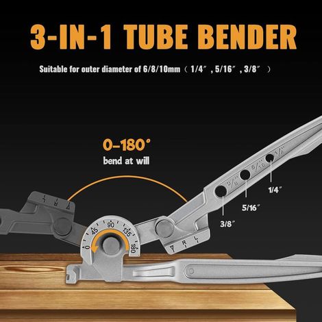 3 en 1 Cintreuse de Tubes Manuelle 1/4'' 5/16'' 3/8'' 0-180° Outils de Cintrage pour Cuivre, Laiton, Aluminium et Métal Doux (1/5)