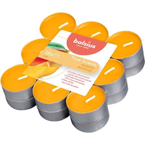 Bolsius True Scents Mango Lumières apaisantes 18 pièces