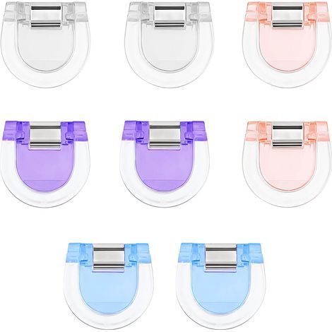 Lot de 8 Pinces Ourlet réglables pour Pantalons, Pinces de Couture réutilisables pour raccourcir Les Jeans, Fixations pour Ourlets de Pantalons et Chemises, Manchons antidérapants, tendeurs pour reto (1/5)