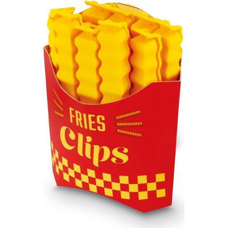 Set mit 12 Pommes-Frites-Tütenclips mit Magnet 10x1,5x1
