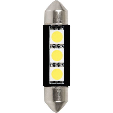 24V Led Series - 3 SMD x 3 chips - 10x39 mm - SV8,5-8 - 2 pz  - Scatola - Bianco - Doppia polarità (1/4)