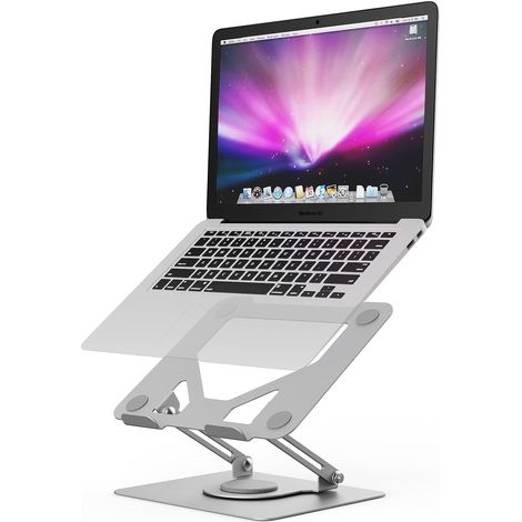 Laptopständer, 360° drehbar, höhenverstellbar, faltbar, kompatibel mit MacBook Air/Pro, Dell, HP – Silber (1/5)