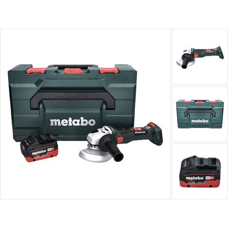 Metabo W 18 LT BL 11-125 Amoladora angular sin cable 18 V 125 mm sin escobillas + 1x batería 5,5 Ah + maletín metaBOX - sin cargador