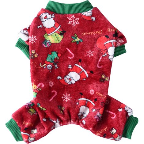 1 grenouillère pour chien, en polyester, rouge, pour chiots et races petites comme Chihuahua, Yorkshire, Bouledogue français, Corgi, Shih Tzu (1/5)
