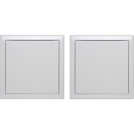 Semin – Lot de 2 trappes de visite métallique laquée blanche 200 x 200 mm – Ouverture poussez/lâchez – Accès gaines techniques pour murs et plafonds (1/5)