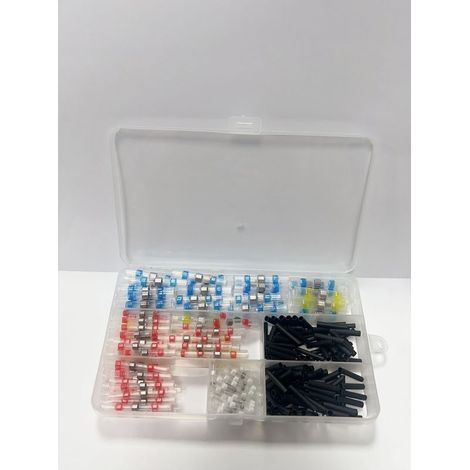 Cosse thermorétractable étanche 260 pcs – 4 tailles – Connecteurs à souder en polyoléfine – Résistance à l'eau IP67 - 260pcs (1/5)