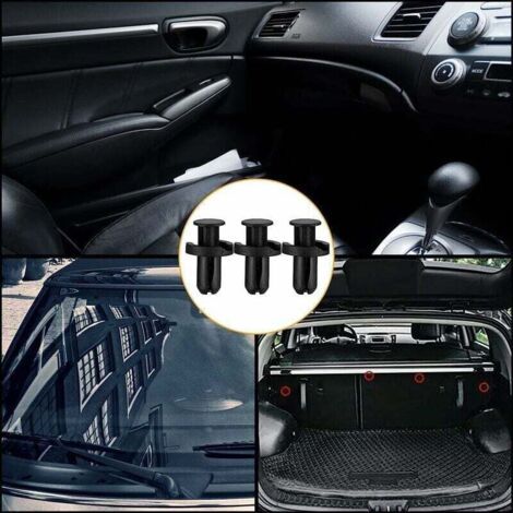 Clips de fixation en plastique pour panneaux de portières de voiture, rivets universels, noirs, protection intérieure de voiture (1/3)