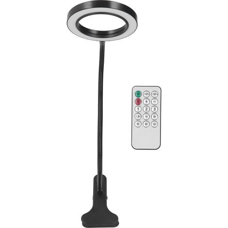 Ansteckbare LED-Ringleuchte, 3 Farben, 10 Helligkeitsstufen, flexibler Schwanenhals, USB-betriebene Schreibtischlampe mit Fernbedienung (1/5)