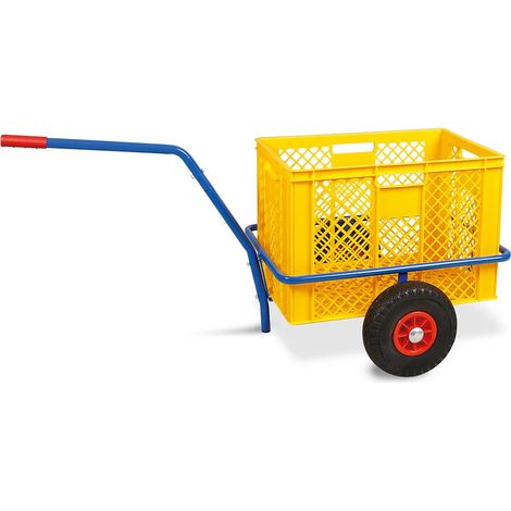 BRB Handwagen mit Kunststoffkorb, H 410 mm, gelb, LxBxH 1250x640x660 mm, Tragkraft 200 kg (1/2)