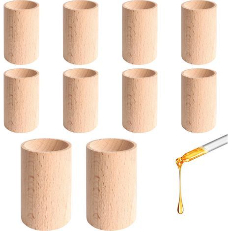 Lot de 10 Mini Diffuseur Huiles Essentielles Bois, Diffuseurs en Bois pour Huiles Essentielles, Diffuseur Huile Essentielle pour Bureau Chambre Voiture (1/5)