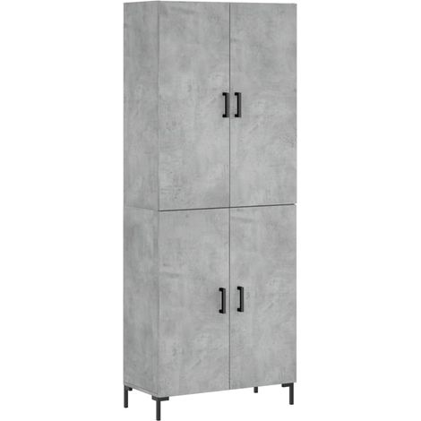 Maison Exclusive - Buffet haut Gris béton 69,5x34x180 cm Bois d'ingénierie (1/5)