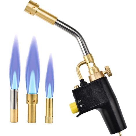 Schweißbrenner, Metall, Abmessungen: 28 x 9 x 3,7 cm, Kompatibel mit MAPP- oder Propangas, Verbrennungstemperatur: Bis zu 2800°C, TUV-zertifiziert (1/5)