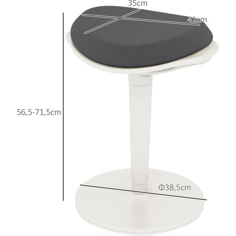 Tabouret de travail réglable, pivotant et ergonomique, gris, avec dossier en mesh respirant, idéal pour un poste de bureau confortable. (1/5)