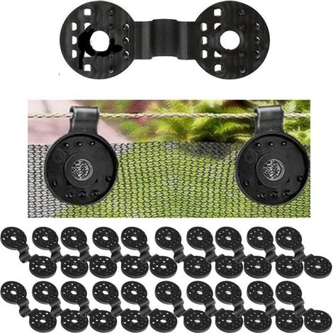 20 clips pour filets d'ombrage permettant de fixer des clôtures en roseau à des écrans de jardin conviennent aux patios extérieurs, aux auvents et aux cours compatibles avec les bâches imperméables. (1/5)