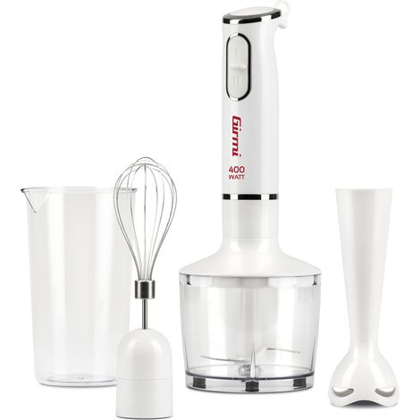 Girmi MX1601 blender Mélangeur par immersion 400 W Acier inoxydable, Transparent, Blanc