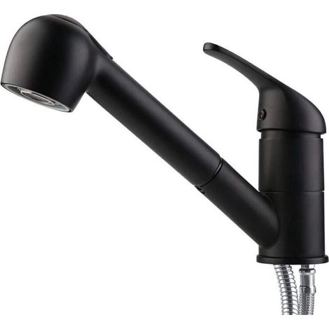 Qinlorgo Robinet d\'eau de Cuisine, Robinet Multifonctionnel à la Maison de Robinet d\'eau Froide d\'évier de Cuisine(US Standard 3/8" C Or 9/6"-Peinture Noire) (1/4)