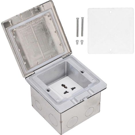 Bodensteckdose aus Zinklegierung, PC, offene Ausführung, wasserdicht, verdeckt, silberfarben, AC 250 V