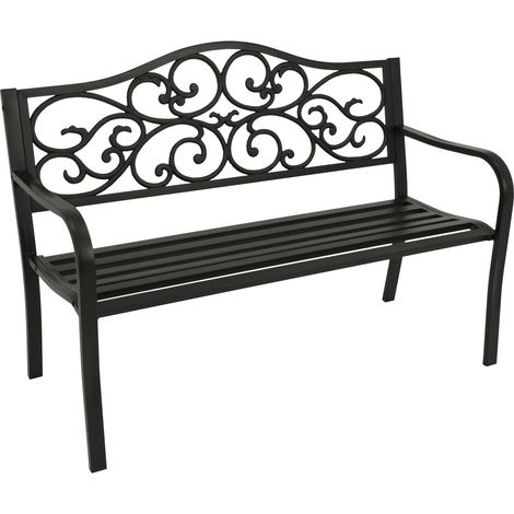 MANCHESTER: Bank 2-sitzer 127cm, Metall schwarz