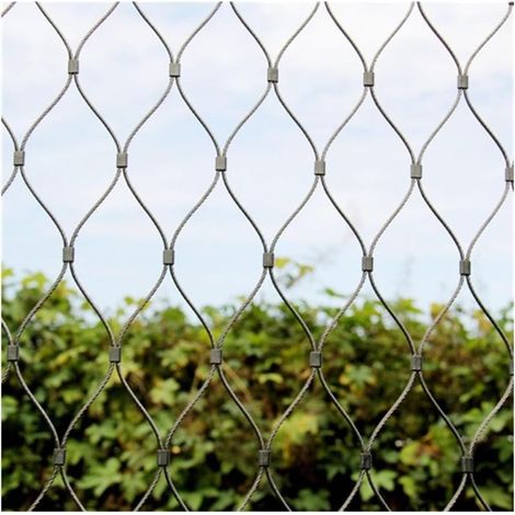 Grillage rigide en acier inoxydable 1,5 mm – Maille 6 cm, résistant à la rouille – Pour la sécurité de balcon et d'escalier – Taille 0,8x20 m (1/4)