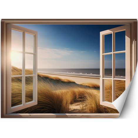 Fototapete Fensterblick Meeresstrand Natur 300x210 cm