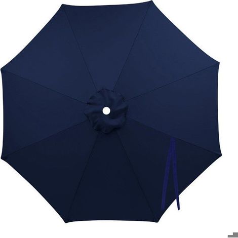 Toile Parasol Extérieur Rechange - Housse Anti-UV30+ - Polyester Haute Qualité - Jardin Central Banane 3M 8 Branches - Bleu Marine (1/4)