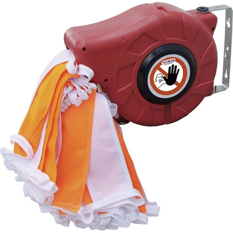 Barrière sécurité RS PRO Orange, blanc en Acier, Long. 15m Haut. 300 mm Haut. 300mm ( Prix pour 1 ) (1/4)