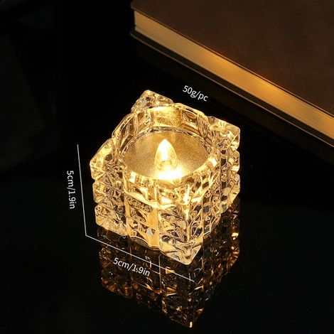 Lampada a candela a batteria,Candela a LED a batteria,Lampada a candela a LED trasparente,confezione da 6,elegante candela a LED (1/5)