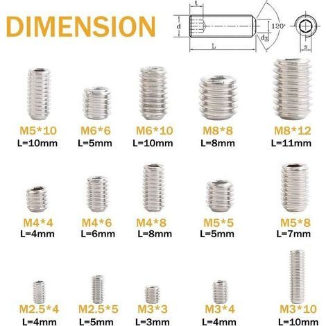 Assortment of 300 stainless steel socket head cap screws M2.5, M3, M4, M5, M6 and M8 with internal hexagonal drive (1/5)