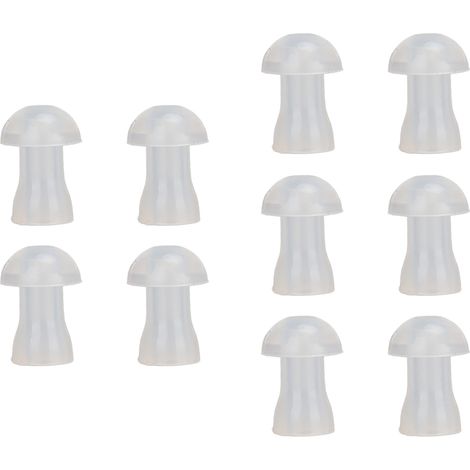 Lot de 10 embouts auriculaires souples de rechange universels pour appareils auditifs, compatibles avec les bouchons d'oreille pour appareils auditifs, taille S 8 mm / 0,31 po (1/5)