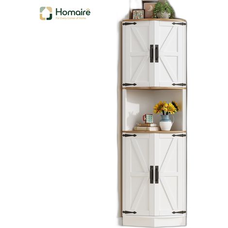 Sideboard Weiß aus MDF 39.5 x 39.5 x 180 cm HOMAIRE (1/5)