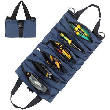 Sac à outils de stockage d'entretien de voiture Kit d'outils de matériel de toile de voiture Sac à outils,bleu (1/5)