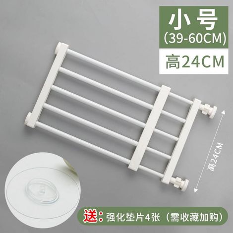 Porte Rétractable Pour Animaux - Barrière Portable Réglable Hauteur 24 Cm - Pour Chien Chat Bébé - ABS Blanc - 1 Pièce (1/4)