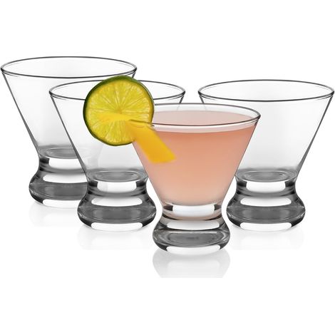 Verres à martini sans poignée, 240 ml, lavables au lave-vaisselle, lot de 4, idéal comme ensemble de verre à martini pour une liste de mariage, par exemple (1/5)